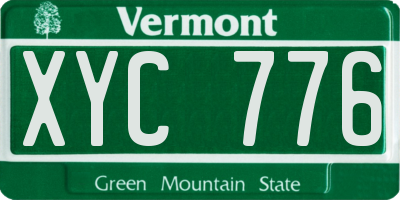 VT license plate XYC776