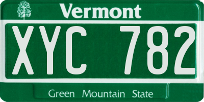 VT license plate XYC782