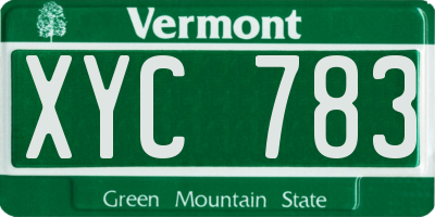 VT license plate XYC783