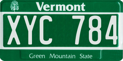 VT license plate XYC784