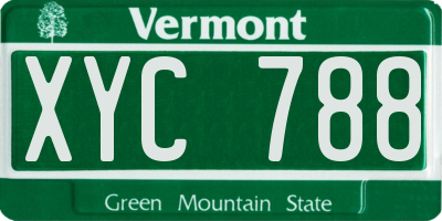 VT license plate XYC788