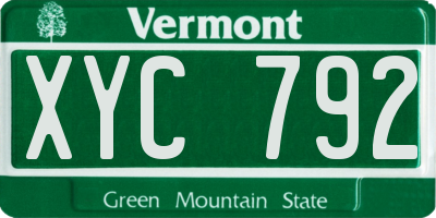 VT license plate XYC792