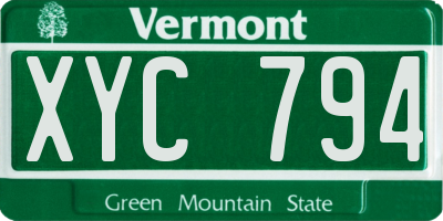 VT license plate XYC794