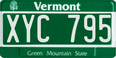 VT license plate XYC795
