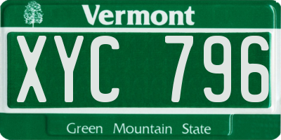 VT license plate XYC796