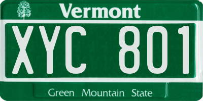VT license plate XYC801