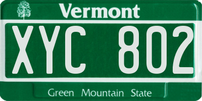 VT license plate XYC802