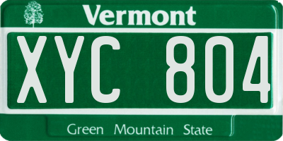 VT license plate XYC804