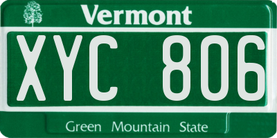 VT license plate XYC806