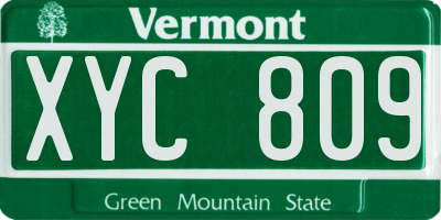 VT license plate XYC809
