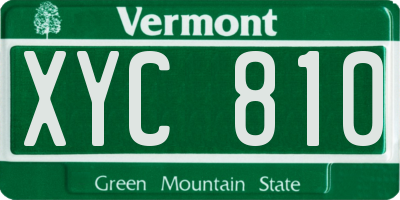 VT license plate XYC810