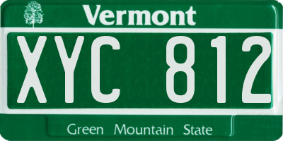 VT license plate XYC812