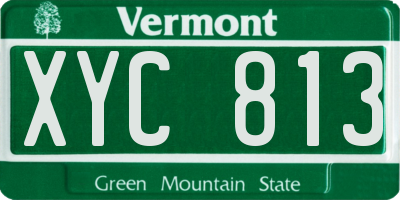 VT license plate XYC813