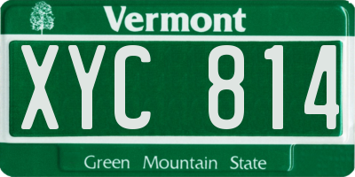 VT license plate XYC814