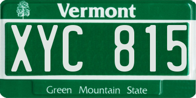 VT license plate XYC815