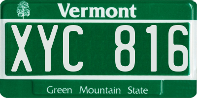 VT license plate XYC816