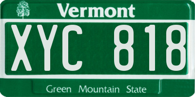 VT license plate XYC818