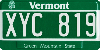 VT license plate XYC819