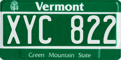 VT license plate XYC822