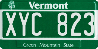 VT license plate XYC823
