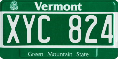 VT license plate XYC824