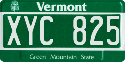VT license plate XYC825