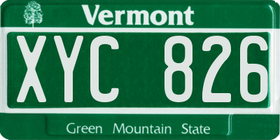 VT license plate XYC826