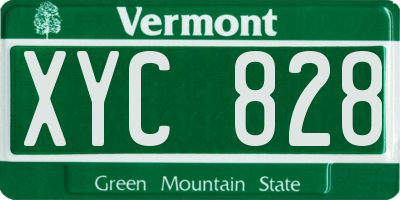 VT license plate XYC828