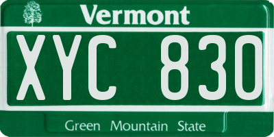 VT license plate XYC830