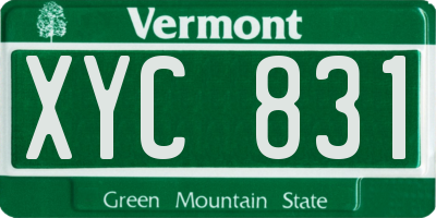 VT license plate XYC831