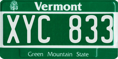 VT license plate XYC833