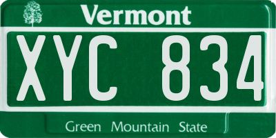 VT license plate XYC834