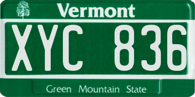 VT license plate XYC836