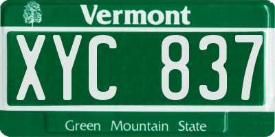 VT license plate XYC837