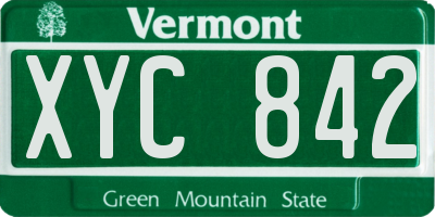 VT license plate XYC842