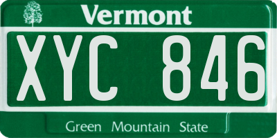 VT license plate XYC846