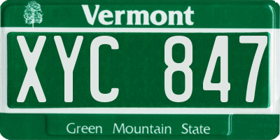 VT license plate XYC847
