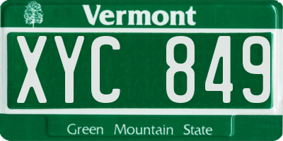 VT license plate XYC849