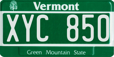 VT license plate XYC850