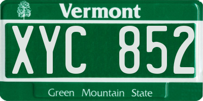 VT license plate XYC852