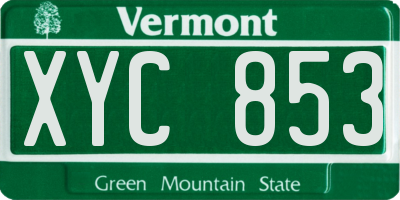 VT license plate XYC853