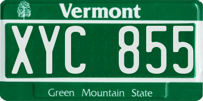 VT license plate XYC855