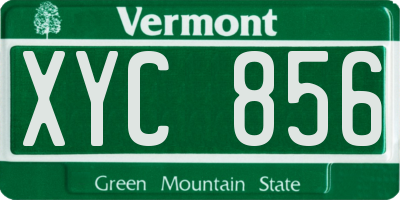 VT license plate XYC856