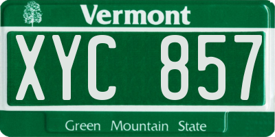 VT license plate XYC857