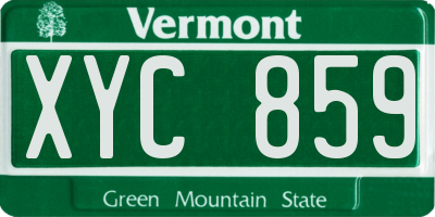 VT license plate XYC859