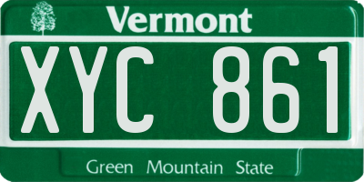 VT license plate XYC861