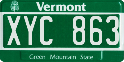 VT license plate XYC863