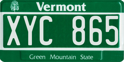VT license plate XYC865