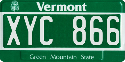 VT license plate XYC866