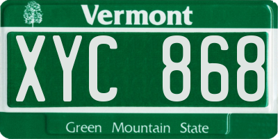 VT license plate XYC868